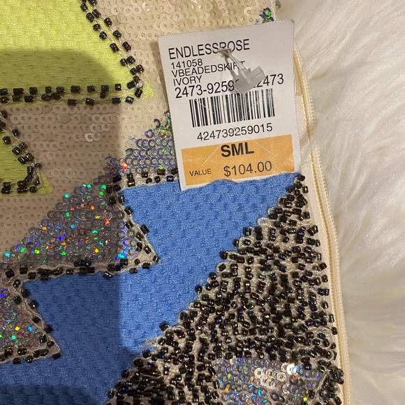 Endless Rose beaded neon skirt NWT size small - Picture 2 of 4